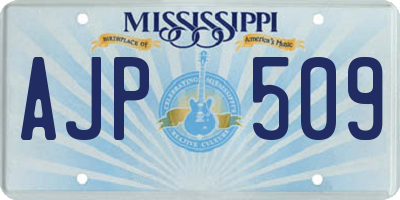 MS license plate AJP509