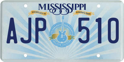 MS license plate AJP510