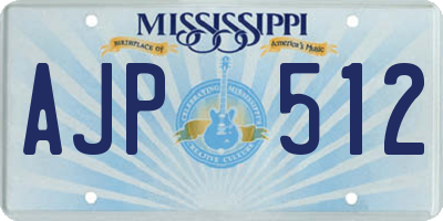 MS license plate AJP512