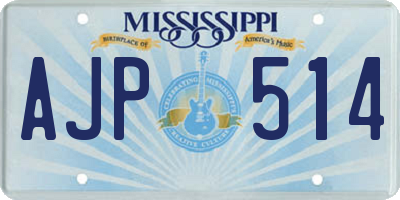 MS license plate AJP514