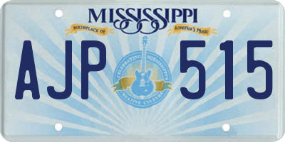 MS license plate AJP515