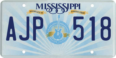 MS license plate AJP518
