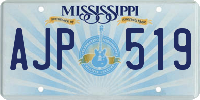 MS license plate AJP519