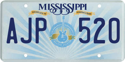 MS license plate AJP520