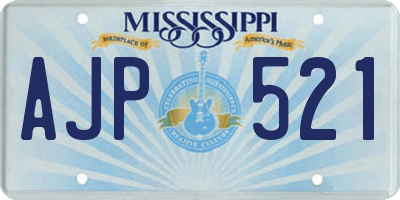 MS license plate AJP521