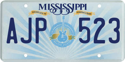 MS license plate AJP523