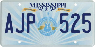 MS license plate AJP525