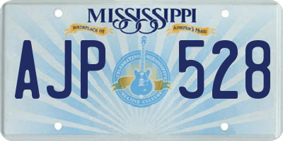 MS license plate AJP528