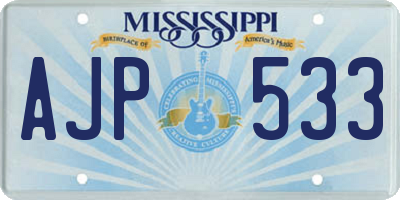 MS license plate AJP533