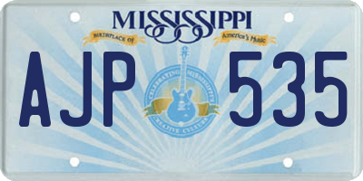 MS license plate AJP535