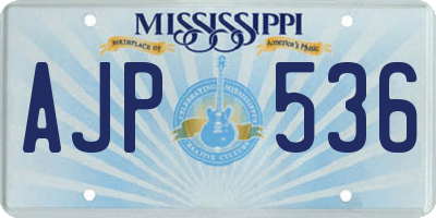 MS license plate AJP536