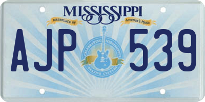 MS license plate AJP539