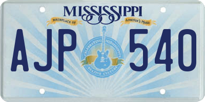 MS license plate AJP540