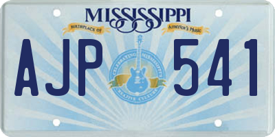 MS license plate AJP541