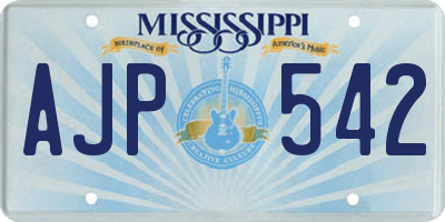 MS license plate AJP542