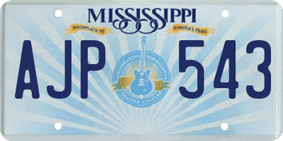 MS license plate AJP543