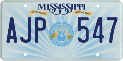 MS license plate AJP547
