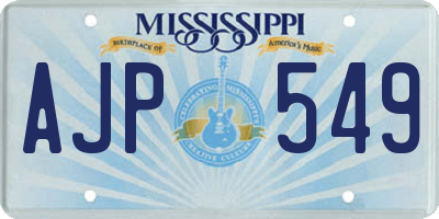 MS license plate AJP549