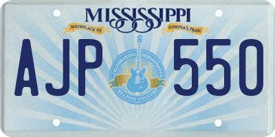 MS license plate AJP550