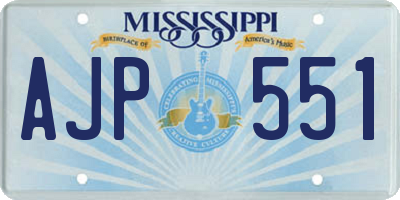 MS license plate AJP551