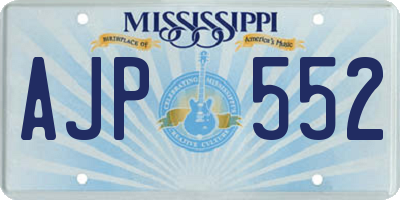 MS license plate AJP552