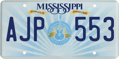 MS license plate AJP553
