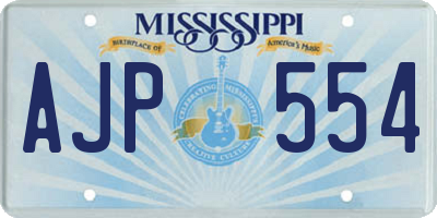 MS license plate AJP554