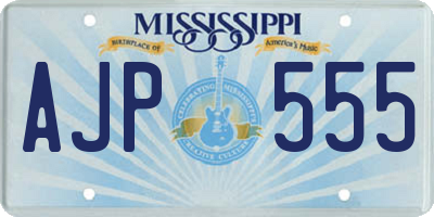 MS license plate AJP555