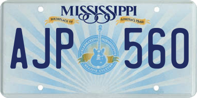 MS license plate AJP560
