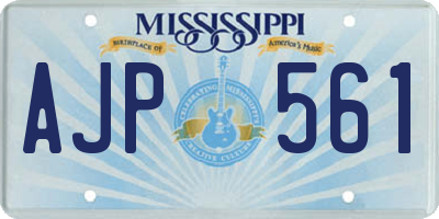 MS license plate AJP561
