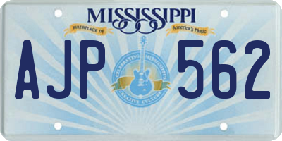 MS license plate AJP562