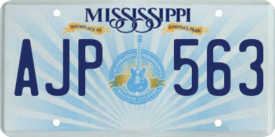 MS license plate AJP563
