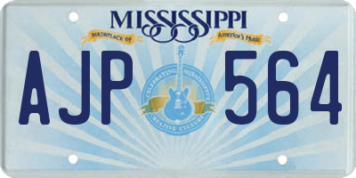 MS license plate AJP564