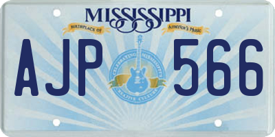 MS license plate AJP566