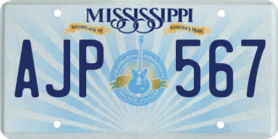 MS license plate AJP567