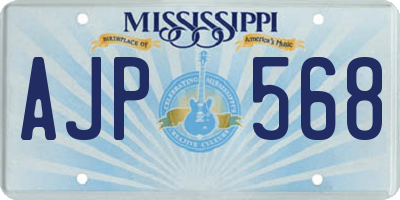 MS license plate AJP568