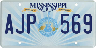 MS license plate AJP569