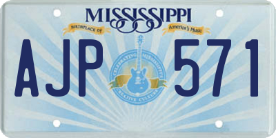MS license plate AJP571