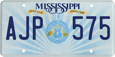 MS license plate AJP575