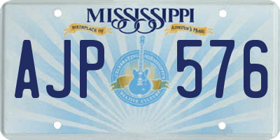 MS license plate AJP576