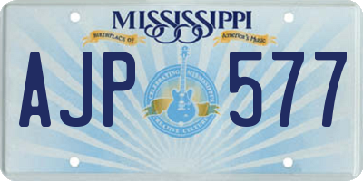 MS license plate AJP577