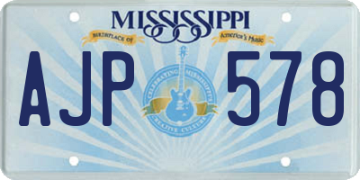 MS license plate AJP578