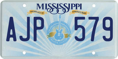 MS license plate AJP579