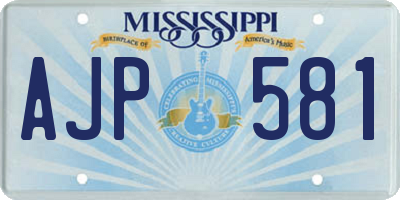 MS license plate AJP581