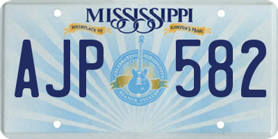 MS license plate AJP582