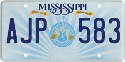 MS license plate AJP583
