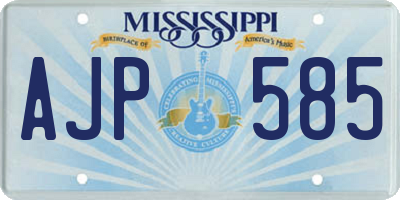 MS license plate AJP585