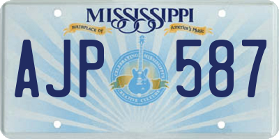 MS license plate AJP587