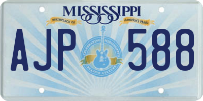MS license plate AJP588