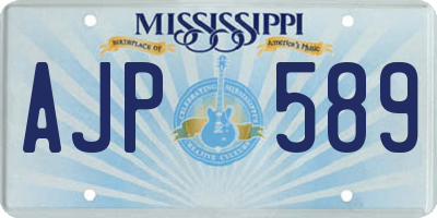 MS license plate AJP589